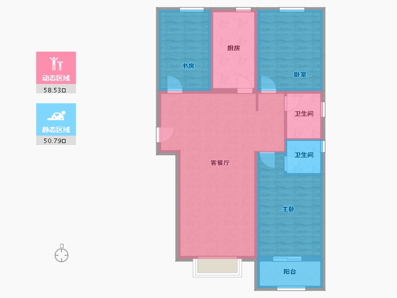 河北省-保定市-奕城一号院-110.00-户型库-动静分区