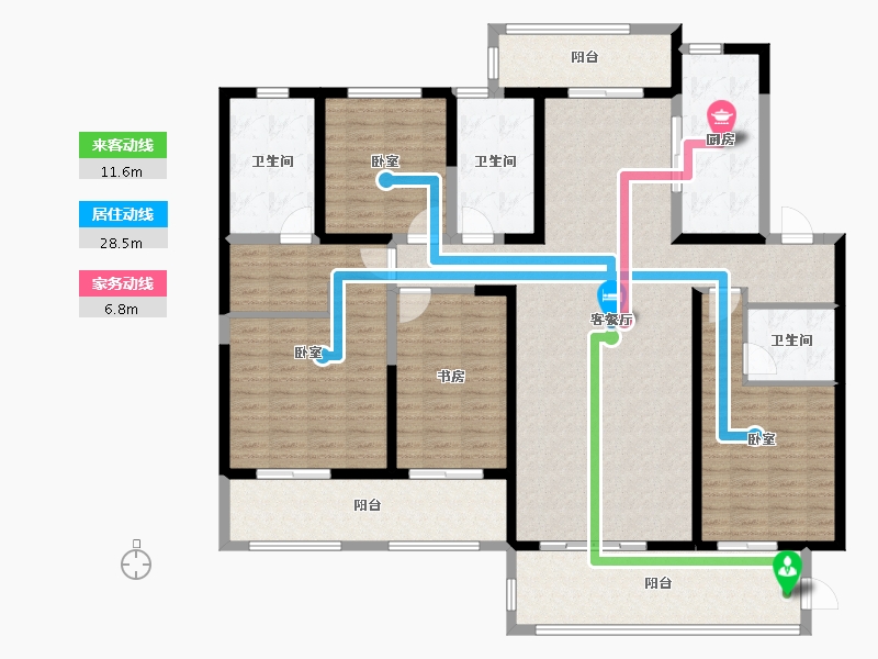 海南省-海口市-富力首府-174.12-户型库-动静线