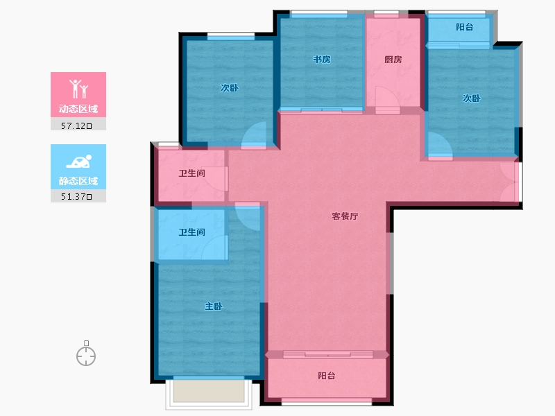 陕西省-榆林市-万民新天地-97.05-户型库-动静分区