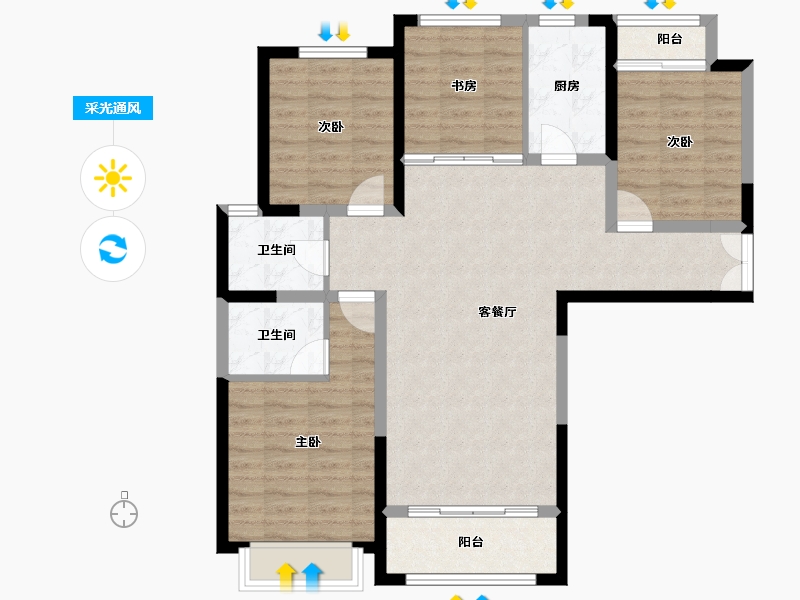 陕西省-榆林市-万民新天地-97.05-户型库-采光通风