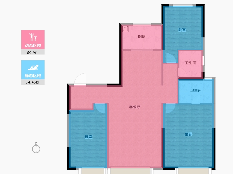 陕西省-西安市-紫云府学宸-104.00-户型库-动静分区