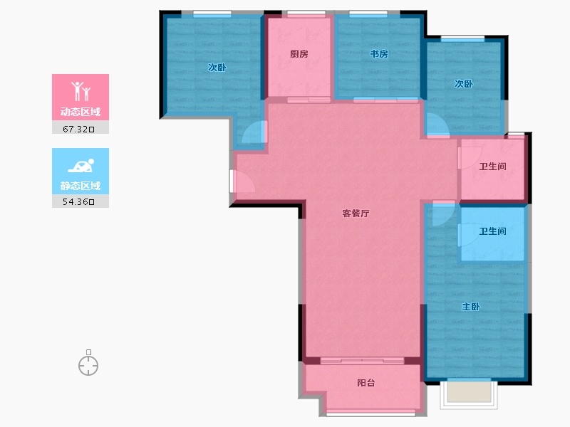 陕西省-榆林市-万民新天地-109.29-户型库-动静分区