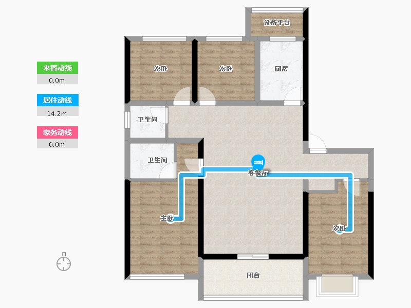 山东省-泰安市-泰山壹号院-109.75-户型库-动静线