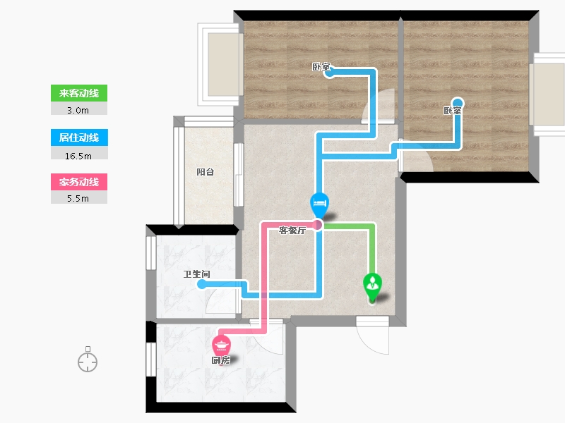 江苏省-南通市-恒大海上威尼斯-60.00-户型库-动静线