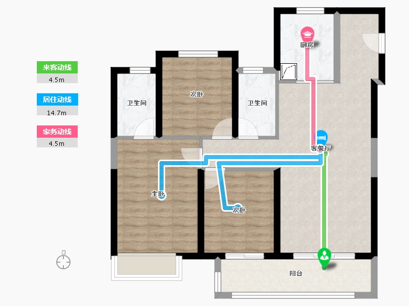 江苏省-镇江市-绿地·翠园-85.11-户型库-动静线