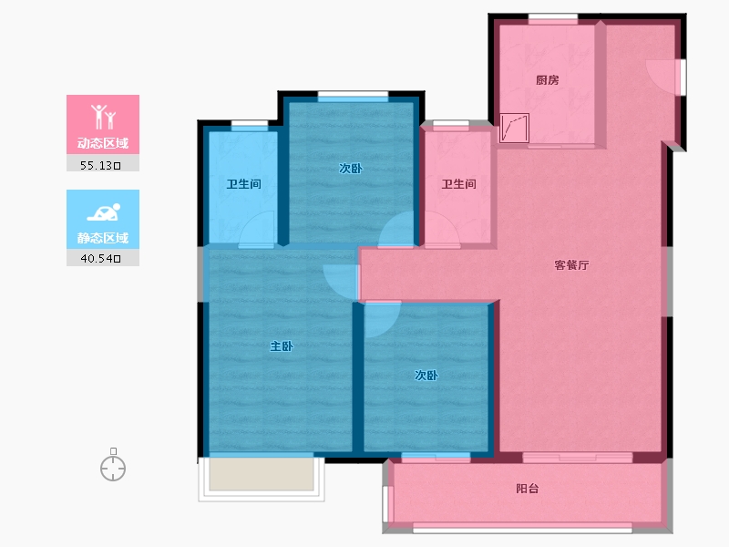 江苏省-镇江市-绿地·翠园-85.11-户型库-动静分区