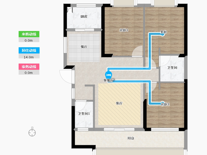 贵州省-六盘水市-星筑•中央公园-92.69-户型库-动静线