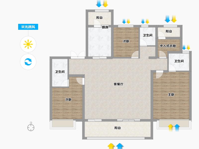 河南省-郑州市-保利文化广场-141.59-户型库-采光通风