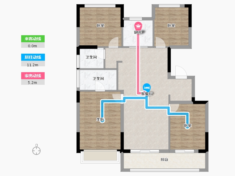 浙江省-杭州市-春宸上府-100.80-户型库-动静线