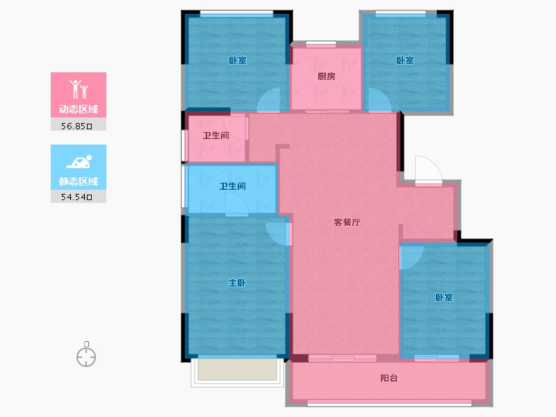 浙江省-杭州市-春宸上府-100.80-户型库-动静分区