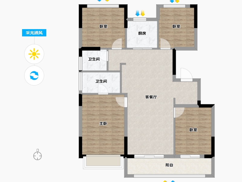 浙江省-杭州市-春宸上府-100.80-户型库-采光通风