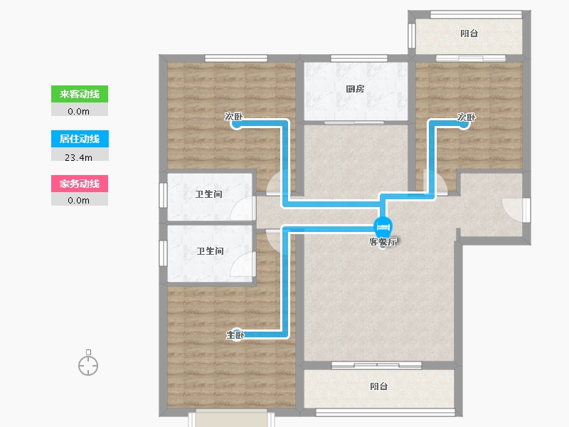 陕西省-咸阳市-公园华府-111.21-户型库-动静线