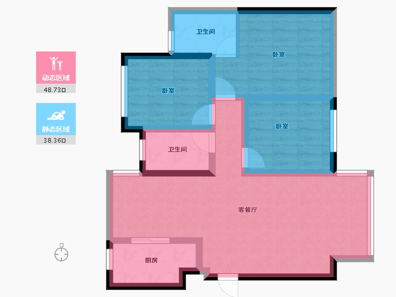 四川省-眉山市-融创璟凌溪-79.00-户型库-动静分区