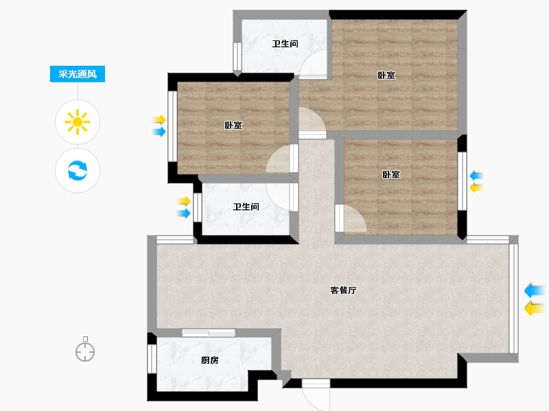 四川省-眉山市-融创璟凌溪-79.00-户型库-采光通风