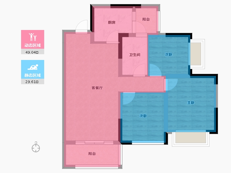 四川省-成都市-成都融创文旅城-69.57-户型库-动静分区