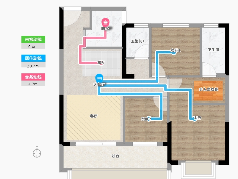 贵州省-六盘水市-星筑•中央公园-79.43-户型库-动静线