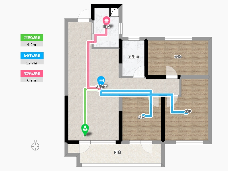 宁夏回族自治区-银川市-金地自在城-80.02-户型库-动静线