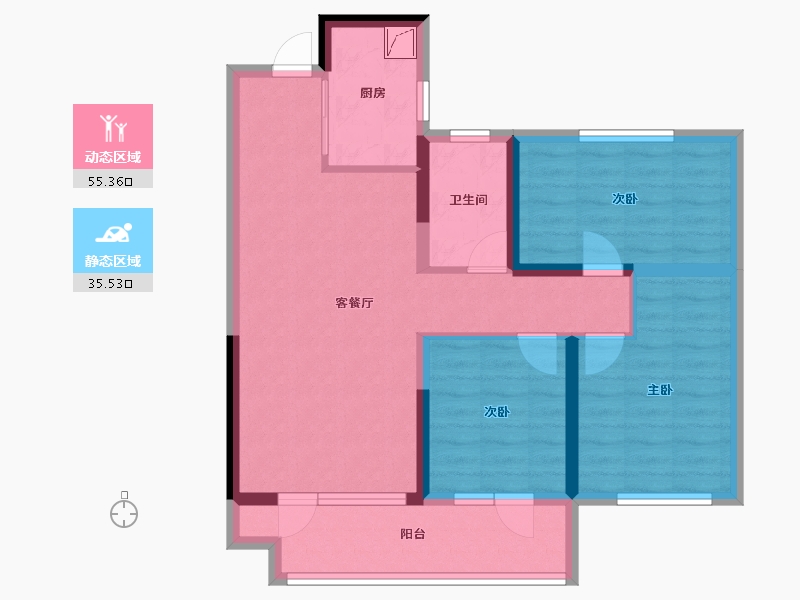 宁夏回族自治区-银川市-金地自在城-80.02-户型库-动静分区