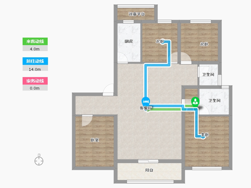 山东省-泰安市-泰山壹号院-101.17-户型库-动静线