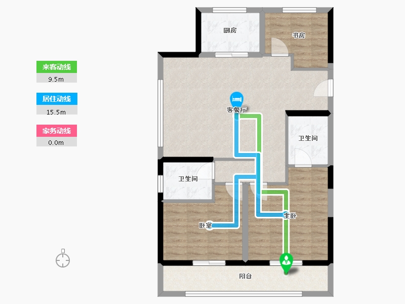 浙江省-杭州市-绿城桂语新月-88.76-户型库-动静线