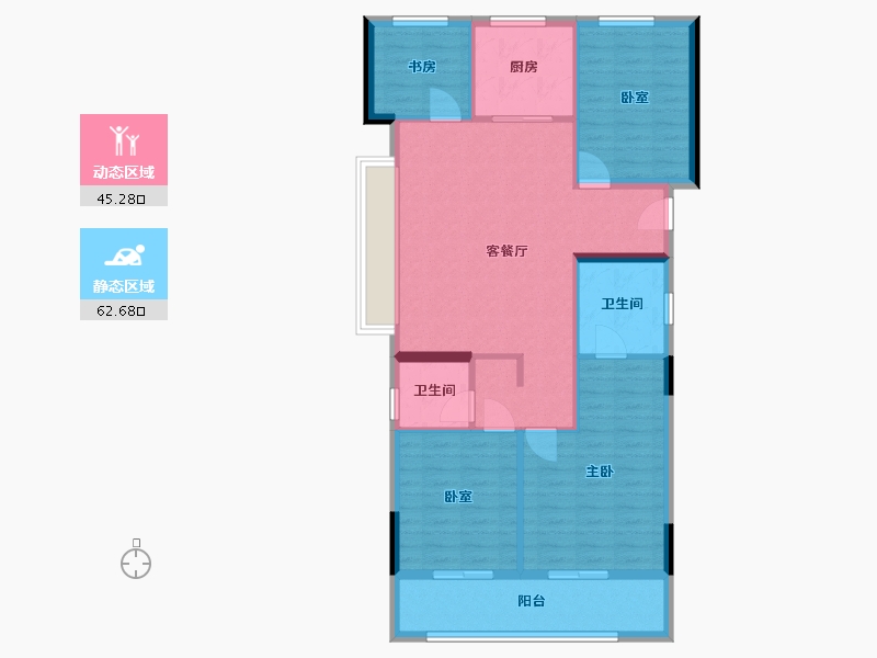 浙江省-杭州市-保利都和轩-97.76-户型库-动静分区