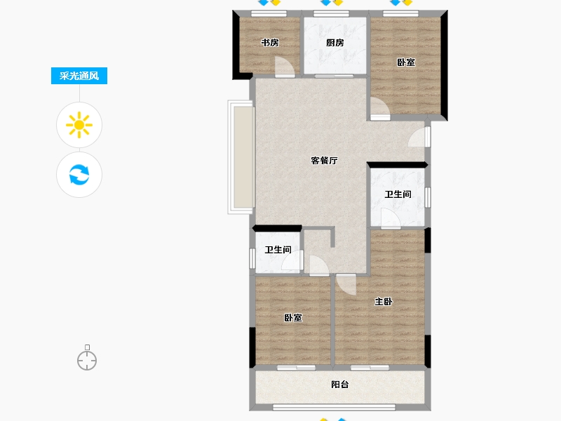 浙江省-杭州市-保利都和轩-97.76-户型库-采光通风