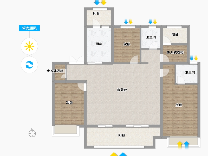 河南省-郑州市-保利文化广场-123.20-户型库-采光通风