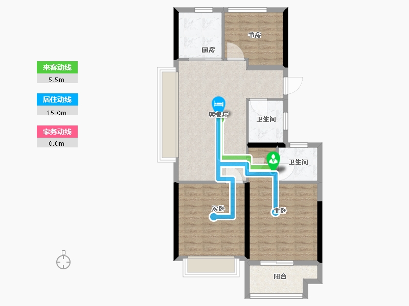 浙江省-嘉兴市-文昌花苑-83.00-户型库-动静线