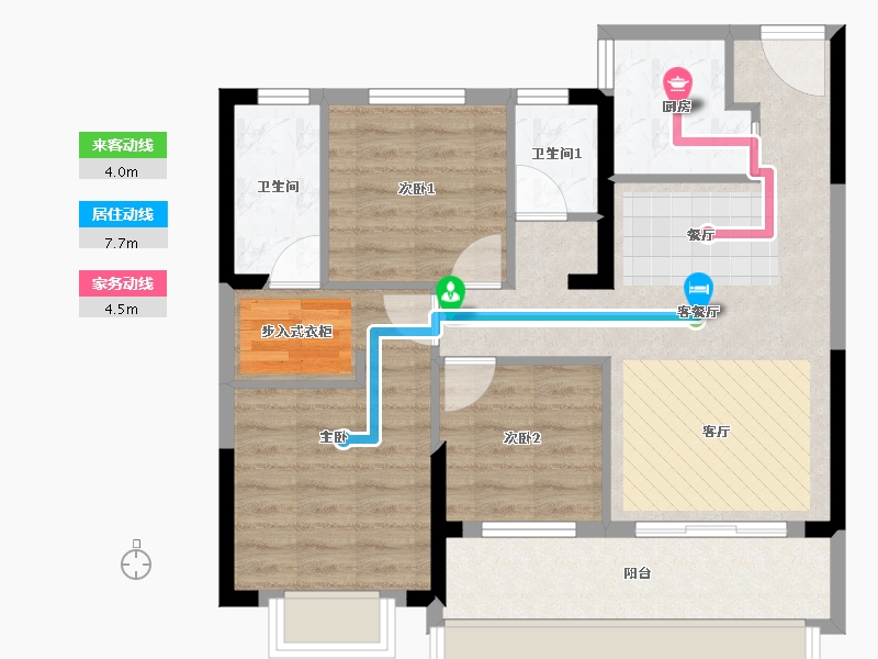 贵州省-六盘水市-星筑•中央公园-78.11-户型库-动静线