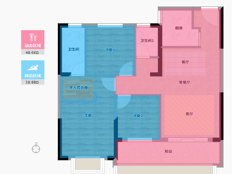 贵州省-六盘水市-星筑•中央公园-78.11-户型库-动静分区