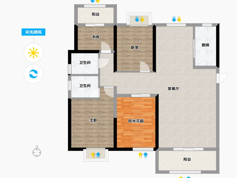 福建省-泉州市-惠安禹州佐岸-107.00-户型库-采光通风