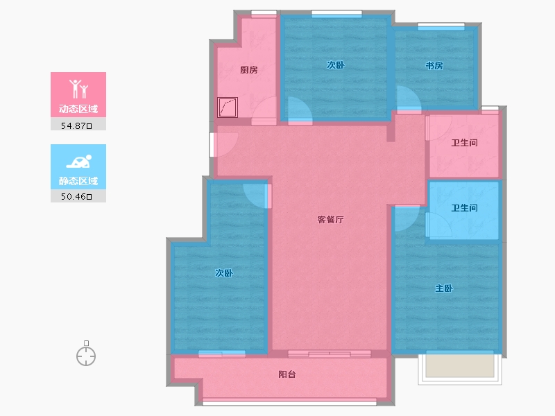 江苏省-镇江市-中昂·璟院-92.97-户型库-动静分区