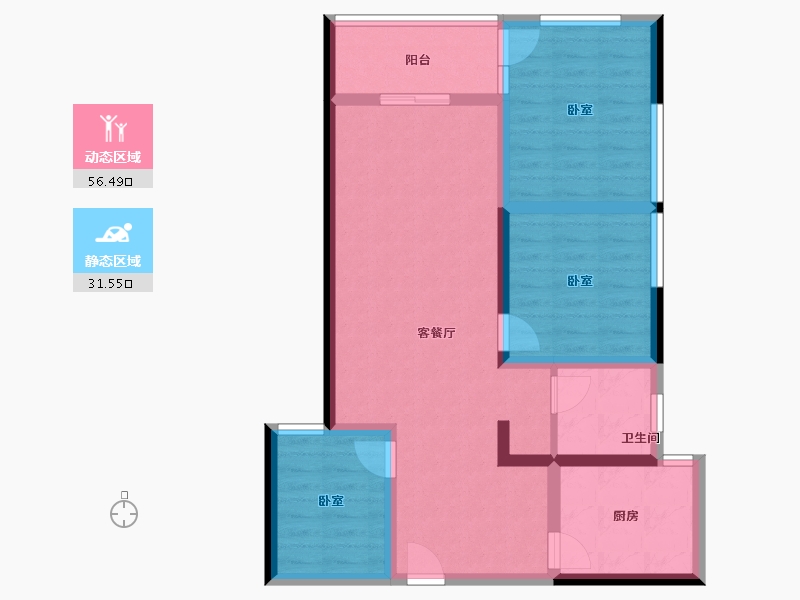 河南省-焦作市-映湖居-77.00-户型库-动静分区