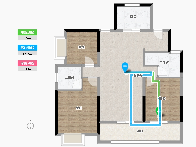 浙江省-杭州市-滨江嘉品-90.40-户型库-动静线