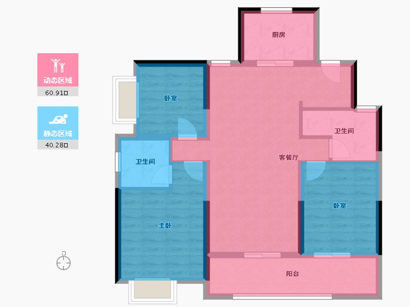 浙江省-杭州市-滨江嘉品-90.40-户型库-动静分区