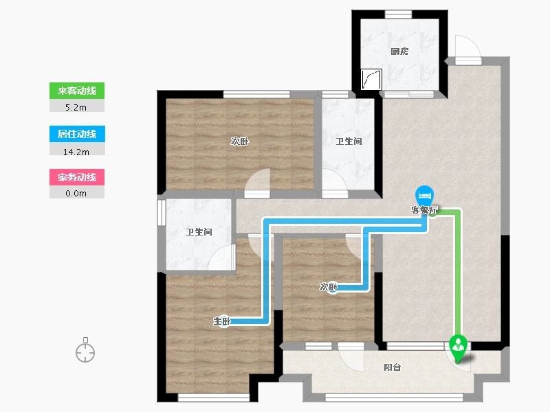 宁夏回族自治区-银川市-金地自在城-88.27-户型库-动静线