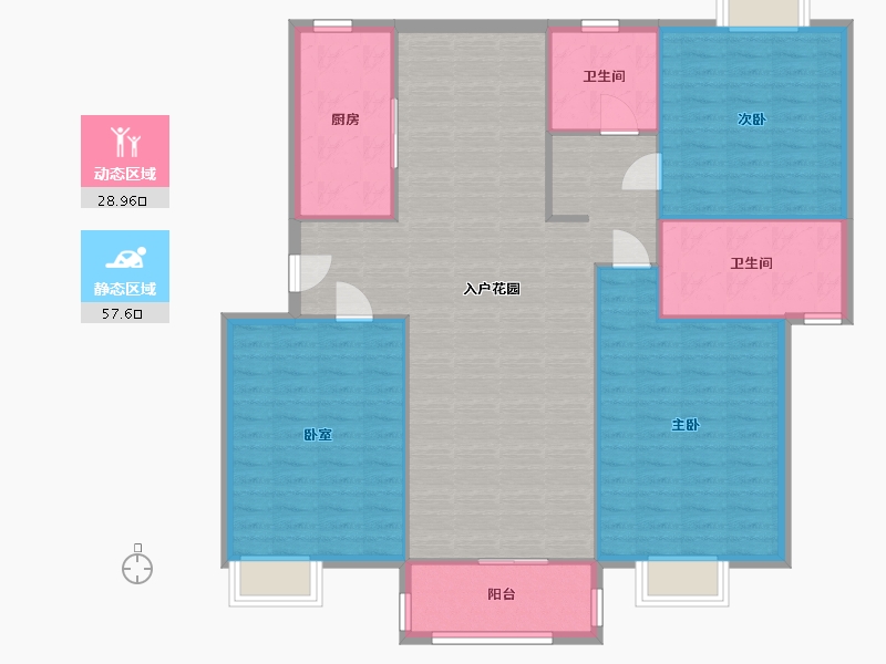 上海-上海市-滨浦新苑-二村-122.00-户型库-动静分区