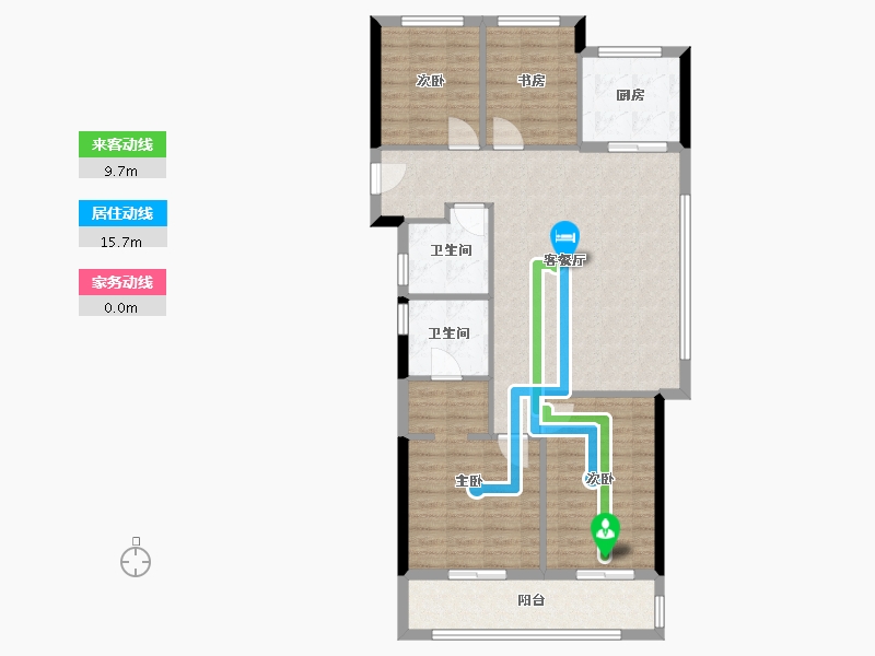 浙江省-杭州市-滨江兴耀·枫翠岚湾-102.09-户型库-动静线