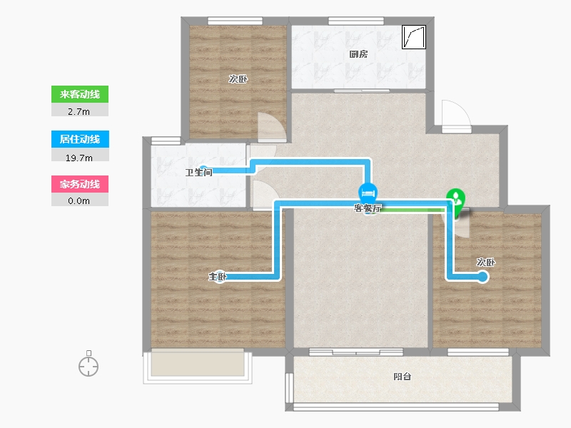 江苏省-扬州市-中海左岸-98.00-户型库-动静线