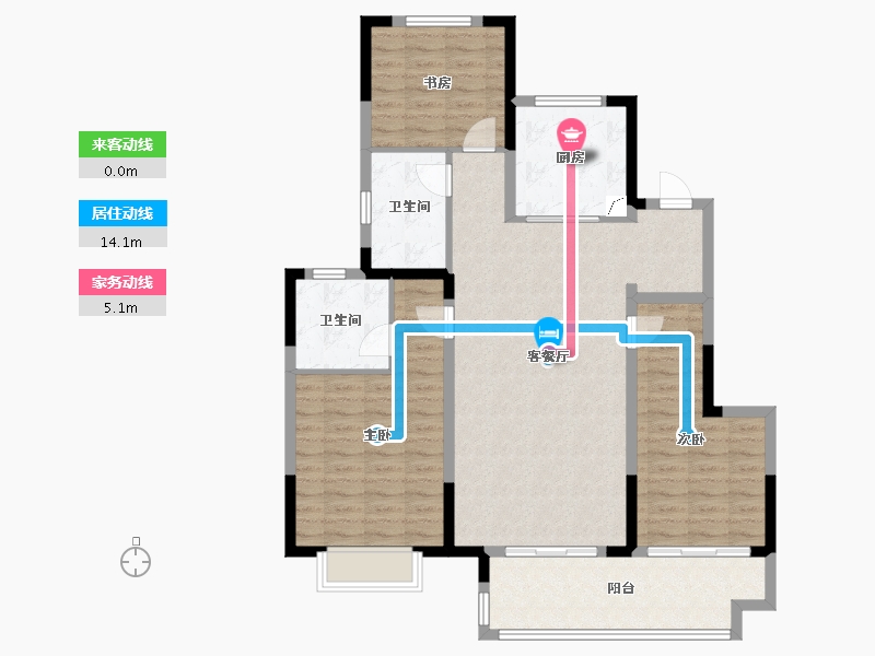 安徽省-阜阳市-新城云昱东方-110.00-户型库-动静线