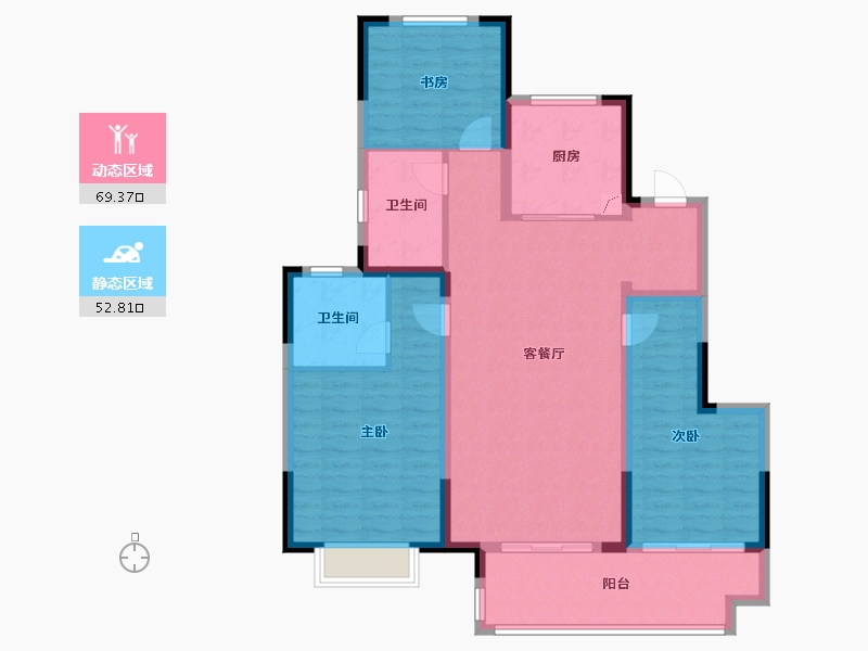 安徽省-阜阳市-新城云昱东方-110.00-户型库-动静分区