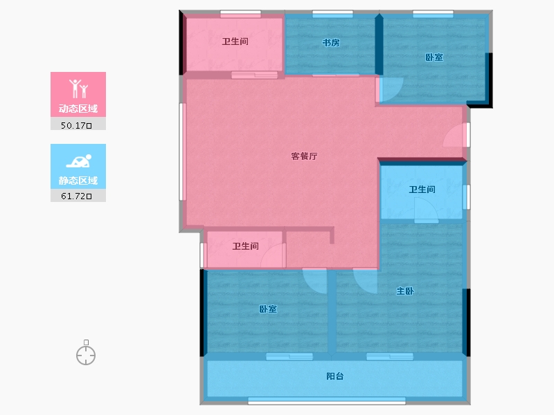 浙江省-杭州市-绿城桂语新月-101.03-户型库-动静分区