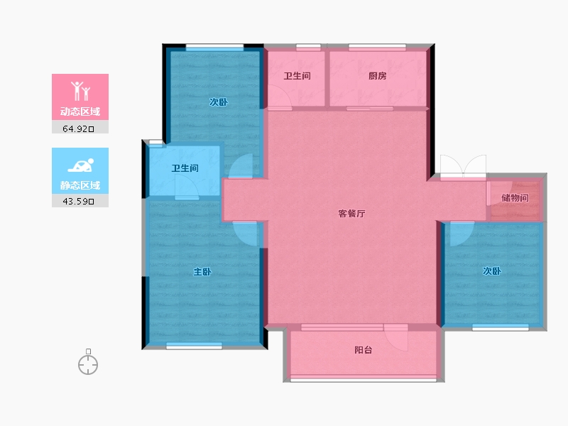 宁夏回族自治区-银川市-金地自在城-98.00-户型库-动静分区