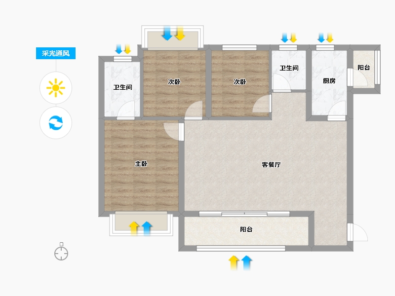 四川省-成都市-保利北新时区-82.69-户型库-采光通风