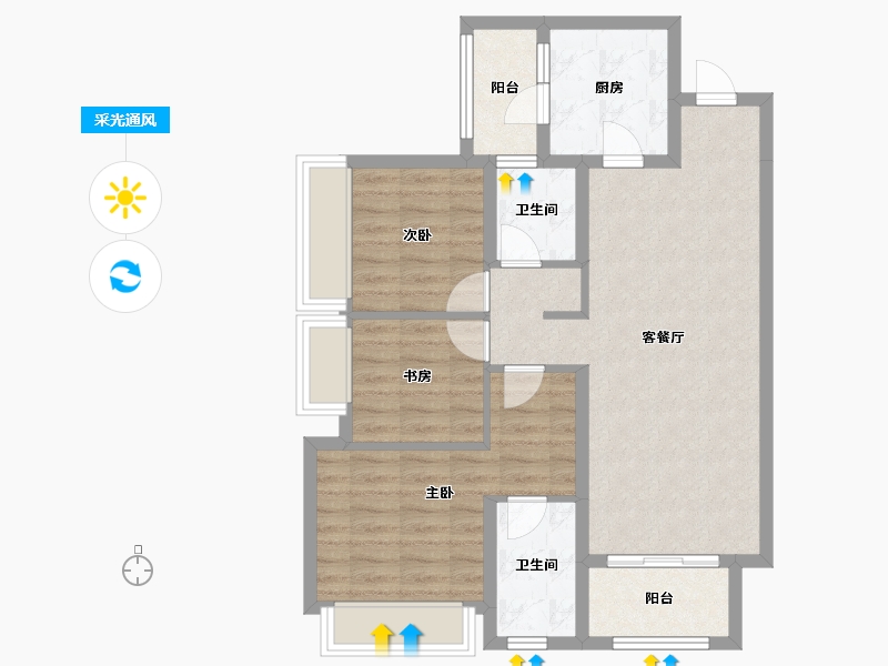 四川省-成都市-保利北新时区-79.11-户型库-采光通风