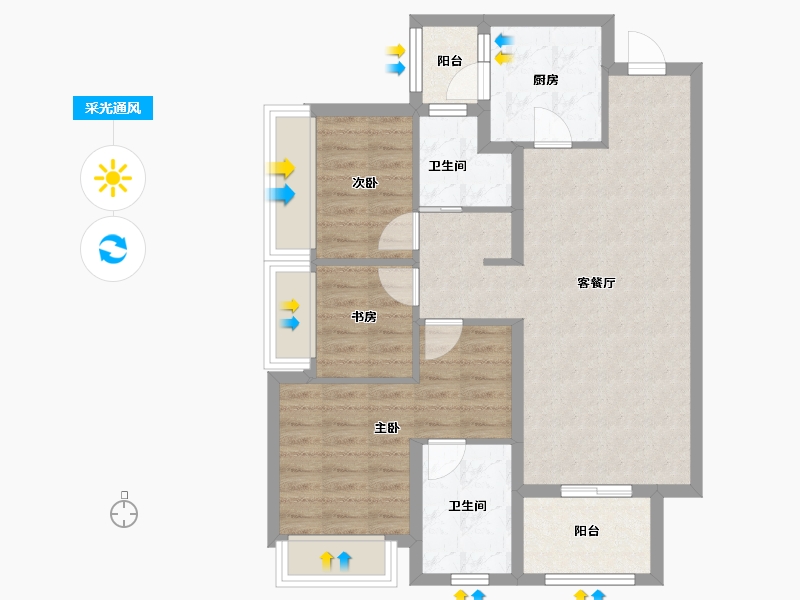 四川省-成都市-保利北新时区-77.60-户型库-采光通风