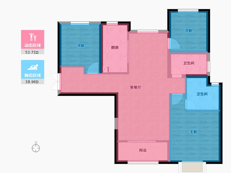 陕西省-西安市-观澜锦上苑-82.78-户型库-动静分区