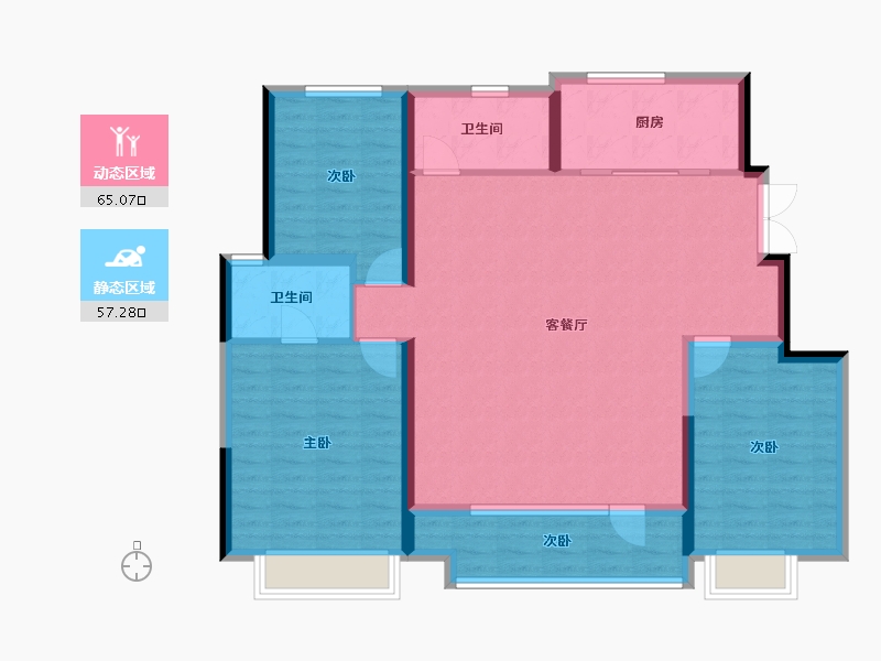 宁夏回族自治区-银川市-金地自在城-110.79-户型库-动静分区