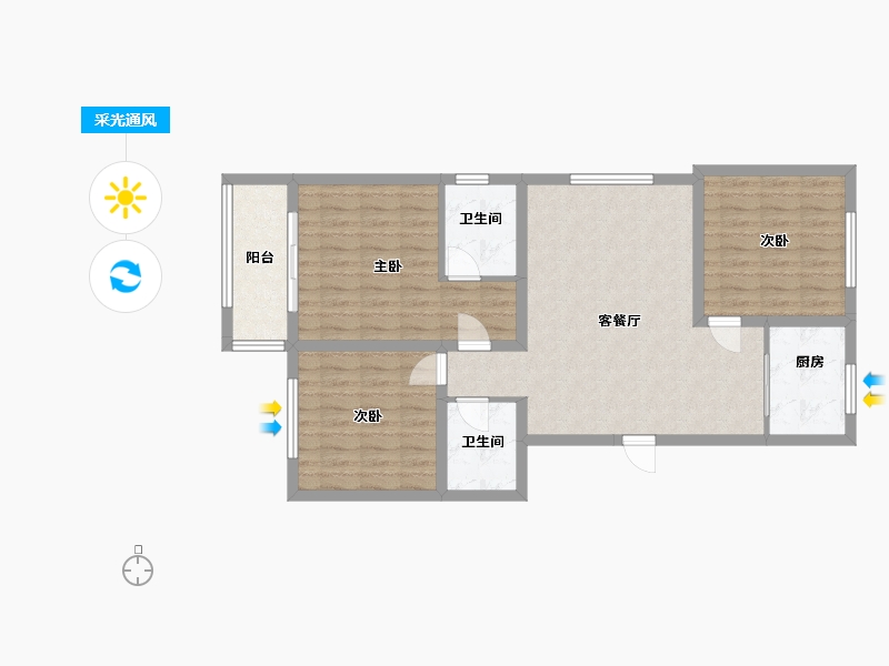 河北省-邢台市-三奕润城-91.96-户型库-采光通风