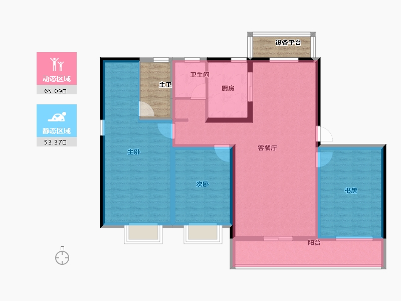 山东省-泰安市-安居·西湖春晓-113.61-户型库-动静分区